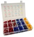 Produktbild: 1200 Teile Kabelschuhe Set Isolierte Klemmen Stecker Ringklemmen Flachstecker Stoßverbinder Schnellverbinder Sortiert in Kunststoff-Box