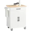 Produktbild: SoBuy Küchenwagen, Weiß, Holzwerkstoff, Holz, 75x91x46 cm, Esszimmer, Servierwagen
