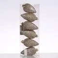 Produktbild: Christbaumschmuck Baumschmuck Tannenzapfen bruchfest glitzernd H: 8cm 6St. (Creme)