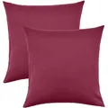 Produktbild: NatureMark Kissenbezug Jersey, bordeaux rot, aus Baumwolle, 40x40 cm, 2 Stück