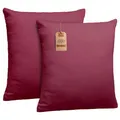Produktbild: NatureMark 2er Set Jersey Kissenbezüge – Elastisch, weich, atmungsaktiv und hautfreundlich – Waschbare Kissenhülle - 40x40 - Bordeaux Rot