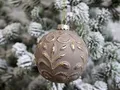 Produktbild: Chic Antique Weihnachtskugel Kugeln, Tropfen, Zapfen, Anhänger,Antik Glaskugel m.Muster Vintage Christbaumkugel Weihnachten X-Mas versch. Größen und Formen Skan Design (51920-20 Ø8cm Mokka)