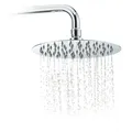Produktbild: Relaxdays - Duschkopf Regendusche Rund, 200 Mm, Edelstahl, Spiegeleffekt, Hochglanz, Rain Shower 1/2 Zoll, Silber