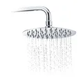 Produktbild: Relaxdays Duschkopf Regendusche rund, 200 mm, Edelstahl, Spiegeleffekt, Hochglanz, rain shower 1/2 Zoll, silber