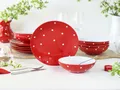 Produktbild: CreaTable Tafelservice Polka Dots, Service 12-tlg. (12-tlg), 6 Personen, Steinzeug, Teller Set, Fröhliche Farbgebung, Polka Dots