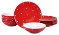 Produktbild: CreaTable 24593 Tafelservice Serie Polka Dots Rot-Weiss 12-tlg.  6 Personen