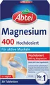 Produktbild: Magnesiumtabletten Unterstützung Gesundheit Abtei 400 mg 30 Stück