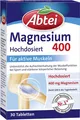 Produktbild: Abtei Magnesium 400 hochdosiert für aktive Muskeln Magnesium 30 Tabletten