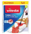 Produktbild: Vileda Vileda TURBO Refill Microfibre 2in1 Ersatzkopf Doppelpack Wischbezug (Mikrofaser, 27, 2-tlg., Ersatzkopf mit Dreiecksform - für alle Oberflächen geeignet)