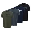 Produktbild: s.Oliver Herren T-Shirt 4er Pack - Baumwolle, Basic Rundhals mit Logoprint, Weiches Material, Bequemer Schnitt Mix5 M