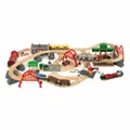 Produktbild: BRIO Straßen & Schienen Bahn Set Deluxe 87-tlg. Eisenbahn Holzeisenbahn Holz