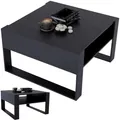 Produktbild: CraftPAK Couchtisch mit Stauraum | moderner Wohnzimmertisch aus Holzwerkstoff | massiv und stabil | Kaffeetisch quadratisch 68cm | Wohnzimmer Tisch | Coffee Table | Couchtisch schwarz