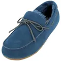 Produktbild: Haflinger Lammfellclog Mokassin Yumah Hausschuh aus Leder unisex Hausschuh blau 43