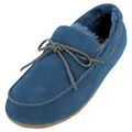 Produktbild: HAFLINGER Lammfellclog Mokassin Yumah Hausschuh Leder Blau (Mittelblau 70), Gr 43