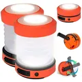 Produktbild: Semptec 2er-Set Dual-Teleskop-LED-Campinglampe mit Dynamo-Handkurbel, 65 Lumen