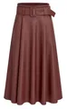Produktbild: Mississhop 401 Damen A-Linien Rock mit Gürtel – Kunstleder Braun