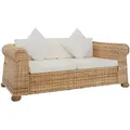 Produktbild: Vidaxl - 2-sitzer-sofa Mit Kissen Natur Rattan