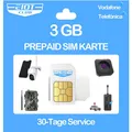 Produktbild: Prepaid SIM Karte ohne Vertrag, Kompatibel mit Vodafone & Telefónica Netz, 3G...