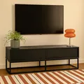 Produktbild: Rechteckiger TV-Schrank mit 2 Türen L140 cm schwarz - Oviala Jasper