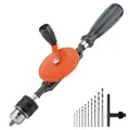 Produktbild: Housolution Handbohrmaschine, Leistungsstark 3/8 Zoll (1.5-10mm) Spannfutter Stahlguss Doppelritzel Handbohrer für Holz Kunststoff Acryl Leiterplatte Stanzen, Orange
