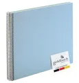 Produktbild: goldbuch 25 829 Spiralalbum Bella Vista, Foto Album 35 x 30 x 1,5 cm - Spirale ⌀ 2,8 cm, Fotoalbum, 40 weiße Seiten, Erinnerungsalbum Leinen, Fotobuch für Bilder und Fotos zum Einkleben, Himmelblau