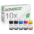Produktbild: Kineco 10x Tinte kompatibel mit Epson EcoTank ET-2500 ET-2550 ET-2600 ET-2650 ET-4500 ET-14000 L100 L110 L1300 L200 L210 L350 L355 L365 L455 L550 L555 L565 - je 70 ml