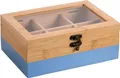 Produktbild: KESPER® Teebox Aufbewahrungsbox mit 6 Fächern, aus Bambus, FSC, Bambus, (1-tlg), mit Kunststoff-Sichtfenster und Metallverschluss