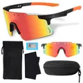 Produktbild: Uilfsur Schnelle Brille Rave Sonnenbrille Herren Damen Polarisiert,Fahrradbrille Sunglasses Herren UV400,Sportbrillen für Outdoor-Aktivitäten wie Reiten Skifahren Angeln Laufen Reisen usw
