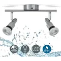 Produktbild: Deckenstrahler - 9,6W, 800lm, LED, schwenkbar, IP44, warmweiß, matt-nickel - Silber