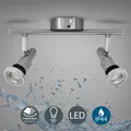 Produktbild: LED Badlampe IP44 Deckenstrahler Badezimmer GU10 2er Spot Decke Leuchte Lampe 5W