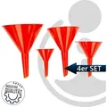 Produktbild: Eurotools - Trichter-Satz 4-teilig, ø 50 mm / 75 mm / 90 mm / 115 mm, Kunststoff rot
