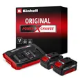 Produktbild: Einhell 4512112 Original Starter Kit 2X 4,0 Ah Akkus und Twincharger Power X-Change (Li-Ion, 18 V, 75 min Ladezeit, passend für alle Geräte), 2.21 x 1.85 x 0.77 cm