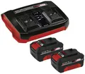 Produktbild: Einhell 4512112 Power X-Change PXC-Starter-Kit 2x 4,0Ah & Twincharger Kit Werkzeug-Akku und Ladegerät 18V 4Ah Li-Ion