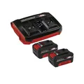 Produktbild: Einhell 2x 4.0Ah & Twincharger Kit PXC Akku-Ladegerät 2x 18V 4.0Ah Schwarz Rot