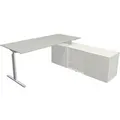 Produktbild: Kerkmann Form 2 Eckschreibtisch Hellgrau T-Fuß 3 Schübe 740 mm (H)