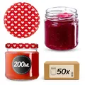 Produktbild: KADAX 50er Set Einmachgläser 200 ml mit Twist-Off Deckel Ø 66 mm – Dickwandige, luftdichte Dessertgläser, spülmaschinenfest, ideal für Marmelade & Eingemachtes