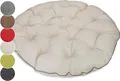 Produktbild: sunnypillow Polster für Papasansessel | rund Durchmesser 120 cm Dicke 15cm | UV - beständig wasserdicht Outdoor/Indoor | Ecru