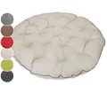 Produktbild: sunnypillow Polster für Papasansessel - rund Durchmesser 120 cm Dicke 15cm, UV - beständig wasserdicht Outdoor/Indoor - Bodenkissen Kissen für Gartenmöbel - Sitzauflage Auflage für Papasan - Ecru