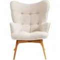 Produktbild: Sessel Ohrensessel Relaxsessel Polyester Massivholz Beine Weiß Kare Design