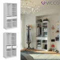 Produktbild: Kleiderschrank Elmo Weiß 100 x 200 cm mit 2 Schubladen Vicco