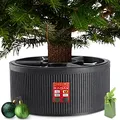 Produktbild: KADAX Weihnachtsbaumständer, Christbaumständer aus recycelten Kunststoff, Tannenbaumständer für einen echten Baum, Ständer für einen Weihnachtsbaum (Baumhöhe bis 150cm / Graphit)