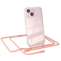 Produktbild: Handykette für Apple iPhone 15 Hülle mit Band Koralle Case Transparent Cover