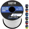 Produktbild: GO!elements Paracord 100 - 2mm Seil, Paracord 100 aus reißfester Nylonschnur weiß 100m