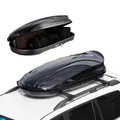 Produktbild: VEVOR Auto Dachbox Dachkoffer Aufbewahrungsbox 340 L, ABS-Hartschalen Dachgepäckträger Aufbewahrungsbox mit beidseitiger Öffnung und 2 verstärkten Gurten, Gepäckaufbewahrungsbox für Kombi, SUVs