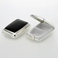 Produktbild: Pillendose Herren Metall silber Tablettenbox Kunstleder Reise 2 Fächer Organizer