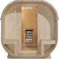 Produktbild: HOME DELUXE - Outdoor Sauna CUBE DELUXE - L - Maße: ca. 220 cm x 185 cm x 194 cm, Holz: Fichtenholz - inkl. Saunaofen und Saunazubehör I Gartensa... - Braun