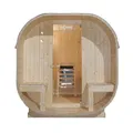 Produktbild: Home Deluxe - Outdoor Sauna Cube Deluxe - L - Maße: ca. 220 cm x 185 cm x 194 cm, Holz: Fichtenholz - inkl. Saunaofen und Saunazubehör I Gartensauna, Außensauna, Sauna Fass für 4 Personen