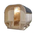 Produktbild: HOME DELUXE Sauna Outdoor Sauna CUBE - Größenauswahl, BxTxH: 220 x 194 x 185 cm, 38,00 mm, (inkl. 8 kW Saunaofen & Saunazubehör) Saunahaus aus Fichtenholz I Gartensauna