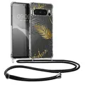 Produktbild: kwmobile Necklace Case kompatibel mit Google Pixel 8 Pro Hülle - Silikon Cover mit Handykette - Gelb Grau Transparent Dschungel