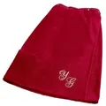 Produktbild: Sarong, Kurzform, Baumwolle, Knöpfe, - unser Saunasarong mit Ihrem Wunsch Monogramm rot